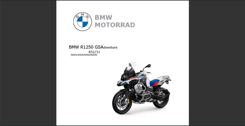 BMW R 1250 GS ADVENTURE K51 11 Service Workshop Manual