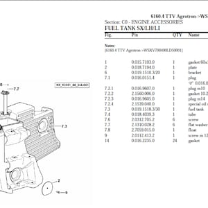 Deutz Fahr 6160.4 TTV Agrotron Serial Number: WSXV790400LD50001 Spare Parts Manual Catalog pdf digital download