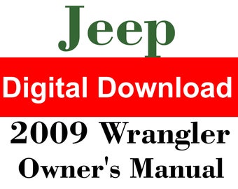 2009 Jeep Wrangler Owners Manual PDF Digital Download - Etsy