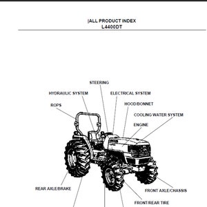 Liste des pièces de rechange du tracteur Kubota L4400DT en téléchargement numérique