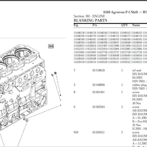 Deutz Fahr 6160 Agrotron P CShift Serial Number: WSXAT10200LD50010 Spare Parts Manual Catalog pdf digital download