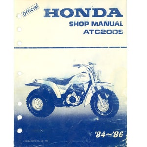 HONDA ATC200X サービスマニュアル 1986 1987 Honda ATC 200X Repair Workshop Service Manual PDF