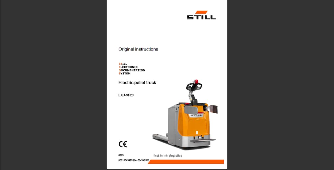 Buy Still EXU SF20 Electric Pallet Truck User Manual Pdf Digital