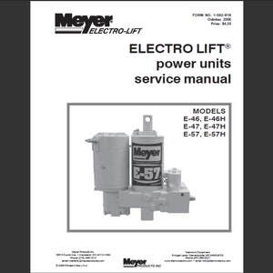 Meyer E-46, E-46H E-47 E-47H E-57 and  E-57H service manual PDF digital download