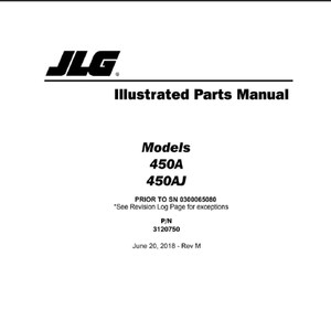 JLG 450A and 450AJ Boom Lift Spare Parts Manual Parts Catalog PDF download