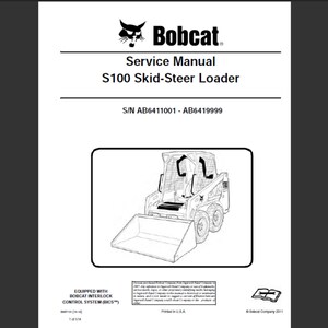 Bobcat S100 Minicargadora Manual de servicio de taller PDF descarga digital 2