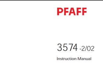 Pfaff 3574 -2/02 owners manual PDF digital download