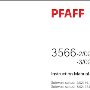 Pfaff 3566-2/02 and Pfaff 3566-3/02 owners manual PDF digital download