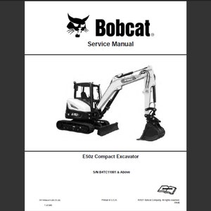 Bobcat E50Z Excavator Workshop Service Manual PDF digital download 1