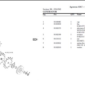 Deutz Fahr Agrotron 150.7 8167 1201 Spare Parts Manual Catalog pdf digital download