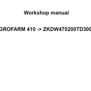 Deutz Fahr AGROFARM 410 ZKDW470200TD30001 Tractor Workshop Service Manual pdf digital download