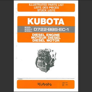 Kubota D722-BBS-EC1 Diesel Engine spare parts list Manual PDF digital download
