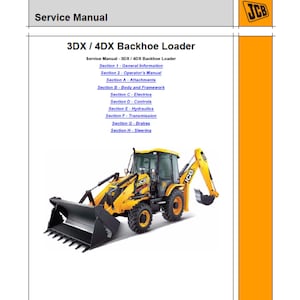 JCB 3DX および 4DX インド バックホー ローダー 出版物 9813/2050-5 ワークショップ サービス マニュアル PDF デジタル ダウンロード