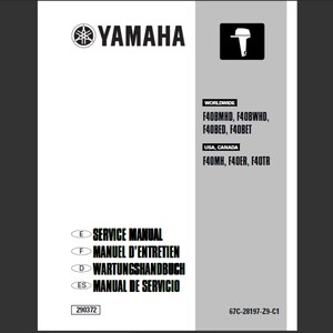 Yamaha F40MH Yamaha F40ER and Yamaha F40TR Outboards Service Manual PDF digital download