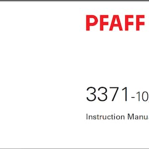 Pfaff 3371-10 Series owners manual PDF digital download