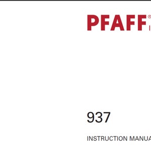 Pfaff 937 owners manual PDF digital download