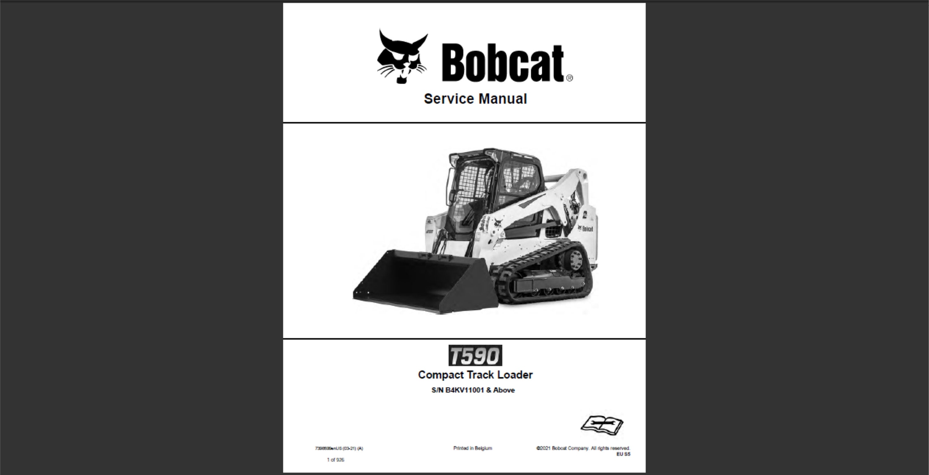 Aftermarket Decal Kit For Bobcat S590 Compact Track Loader (2017+) - Curved Stripes, Skid Steer Graphics