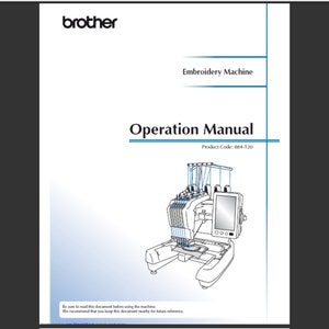 Brother 884-T20 Embroidery Machine owners manual PDF digital download