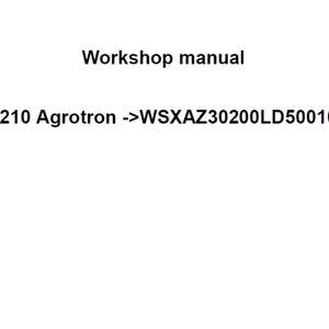 Deutz Fahr 6210 Agrotron WSXAZ30200LD50010 Tractor Workshop Service Manual pdf digital download