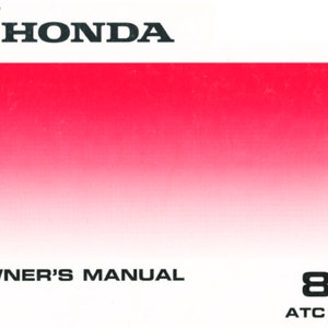 1980 Honda ATC 110 Owners Manual PDF digital download