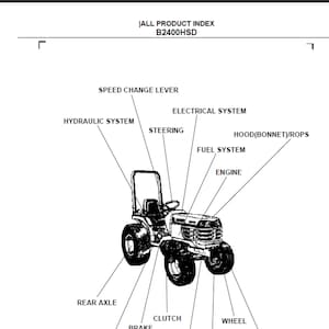 Kubota B2400HSD tractor spare parts list pdf digital download