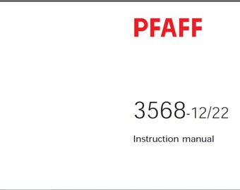Pfaff 3568-12/22 owners manual PDF digital download