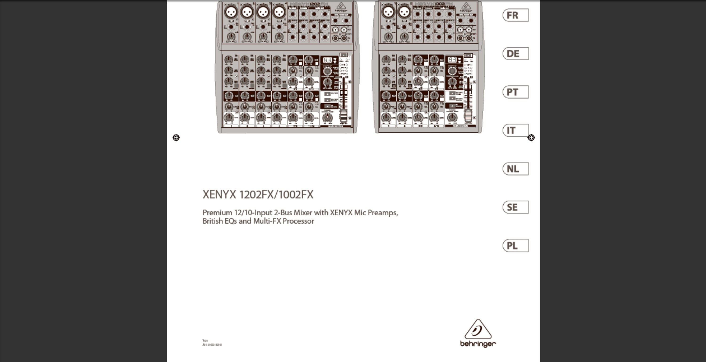 Behringer Xenyx 1002FX Manual And Behringer Xenyx 1202FX, 46 OFF