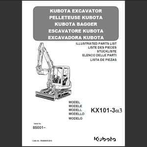 Kubota KX101-3α3 KX101-3a3 Excavator spare parts list Manual PDF digital download