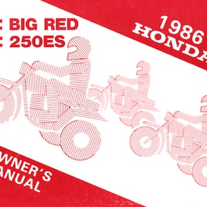 1986 Honda ATC 250ES and Honda ATC Big Red Owners Manual PDF digital download