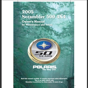 2005 Polaris Scrambler 500 4x4 ATV-onderhoud en gebruikershandleiding pdf