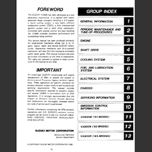 1990 Suzuki VX800 workshop service manual PDF