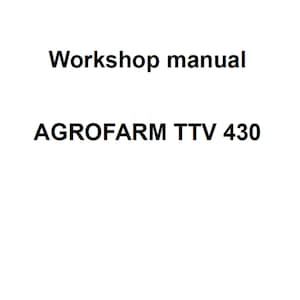 Deutz Fahr AGROFARM TTV 430 Tractor Workshop Service Manual pdf digital download