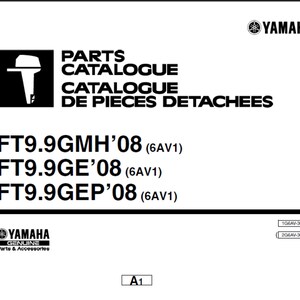 Yamaha 2008 FT9.9GMH(6AV1), FT9.9GE (6AV1) andFT9.9GEP (6AV1) Marine Outboard spare parts list Manual Catalog PDF digital download 13