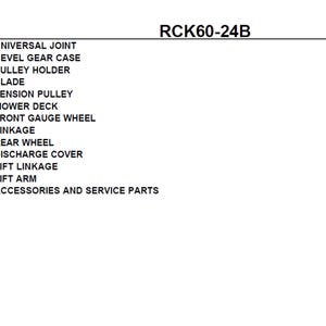 Kubota RCK60-24B Mäher Ersatzteilliste pdf digitaler Download