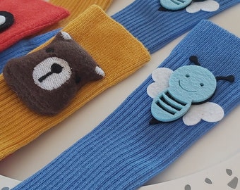 Détecteur de pied sensoriel doux pour bébé, chaussettes hautes pour bébé, trucs d'animaux de dessins animés pour nouveau-nés, produit nouveauté pour petite fille, chaussettes automne hiver