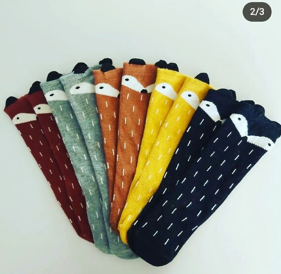 Chaussettes hautes bébé renard sale