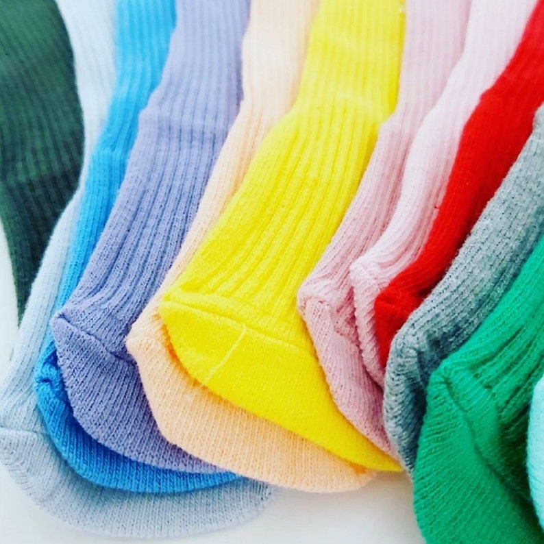 Baby Socks , Knee High Baby Socks , Ribbed Toddler Cotton Socks, Newborn Babyshower Gift Pack , Dress Socks. image 5
