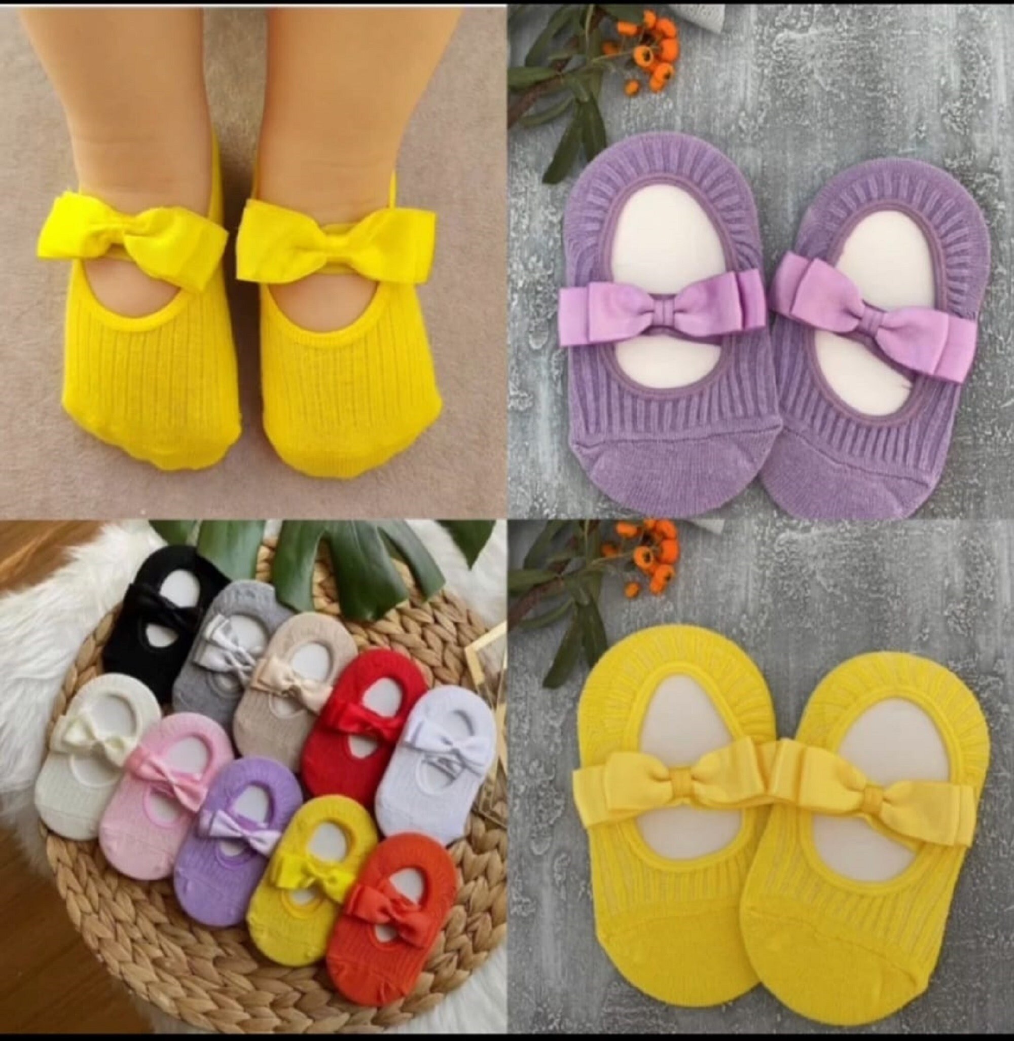 0/24 Months Baby Girl Bow Ballet Socks No Show Baby Girl Etsy