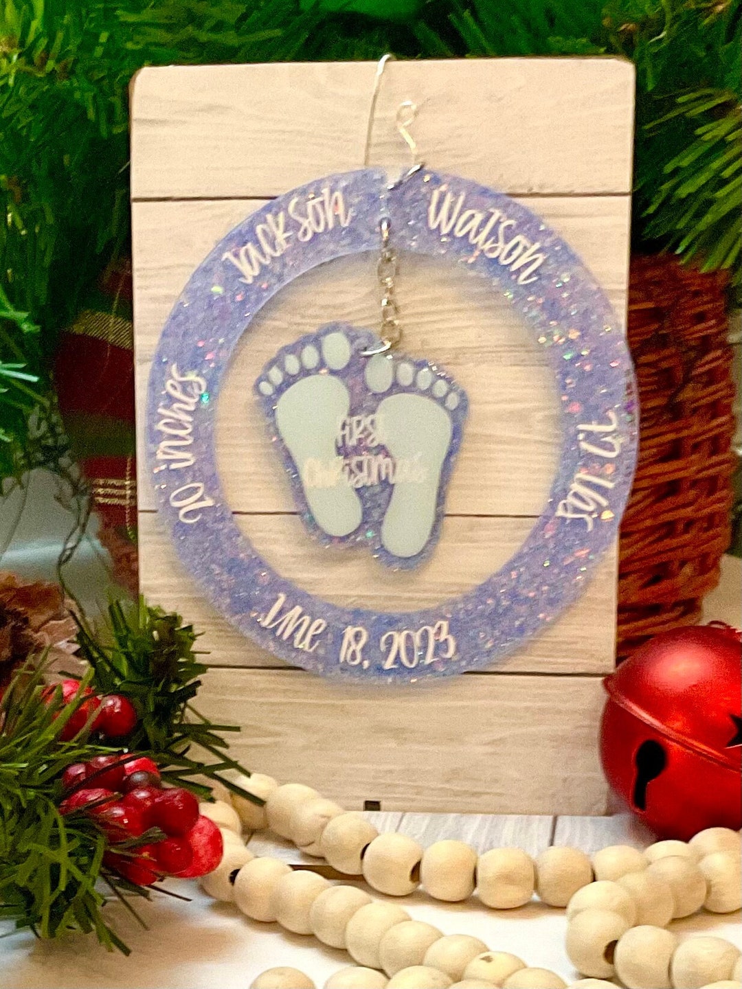 Baby Boy First Christmas Ornament 2023, New Parent Christmas Gift, Baby