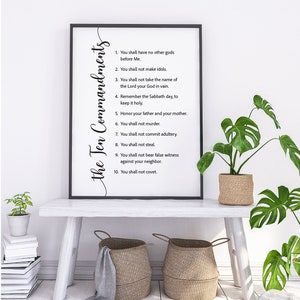 10 Commandments | Ten Commandments | Exodus 20:1-17 | Christian Gift | Christian Wall Art | Christian Decor | Printable