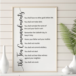 10 Commandments | Ten Commandments | Exodus 20:1-17 | Christian Gift | Christian Wall Art | Christian Decor | Printable