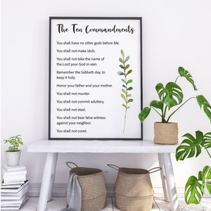 10 Commandments | Ten Commandments | Exodus 20:1-17 | Christian Gift | Christian Wall Art | Christian Decor | Printable