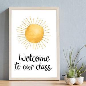 Willkommen in unserer Klasse | Klassenzimmer Kunst | Druckbares Inspirierendes Zeichen | Wandkunst | Klassenzimmer Dekor | Geschenk | Ermutigung | JPG PNG