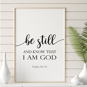 Promini 'Be Still And Know' Scripture Wall Art - 12x12 Inch Wood Sign With Frame, Bible Verse Home Decor