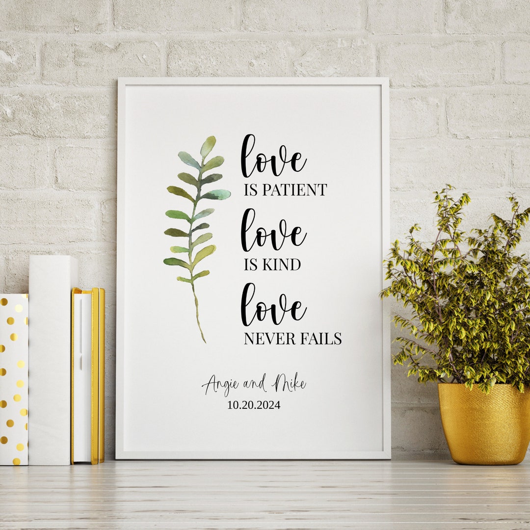 Custom Wedding Printable Love is Patient Love is Kind Love - Etsy