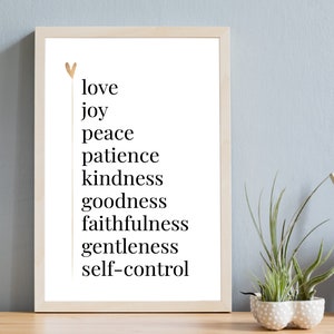 Fruit of the Spirit | Galatians 5:22-23 | Christian Gift | Christian Wall Art | Christian Decor | Printable