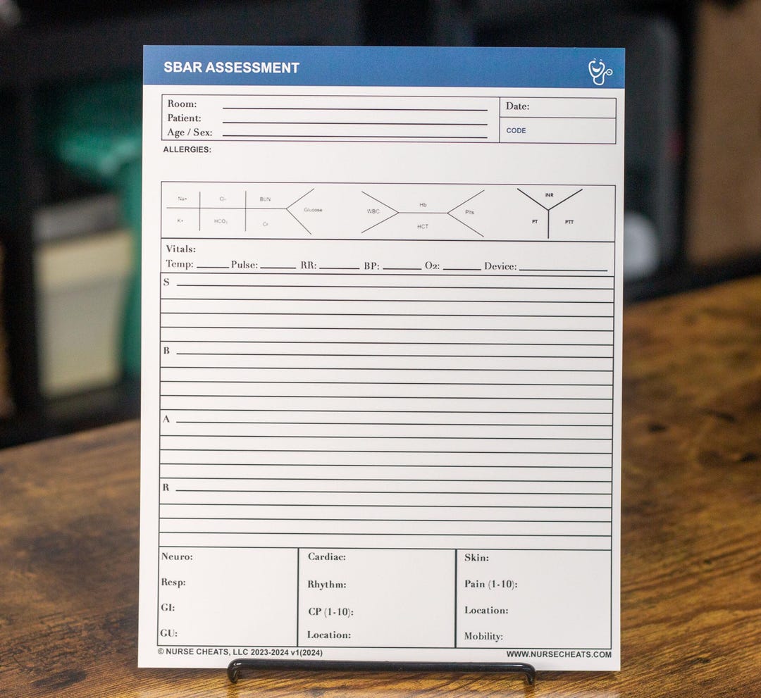 Sfar Questionnaire SBAR ASSESSMENT Form for Inpatient Nurses - Etsy