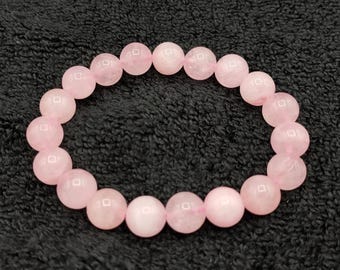 Rose Quartz Bracelet Rose Quartz Beads Pink Crystal Bracelet Pink Crystal Beads 10mm