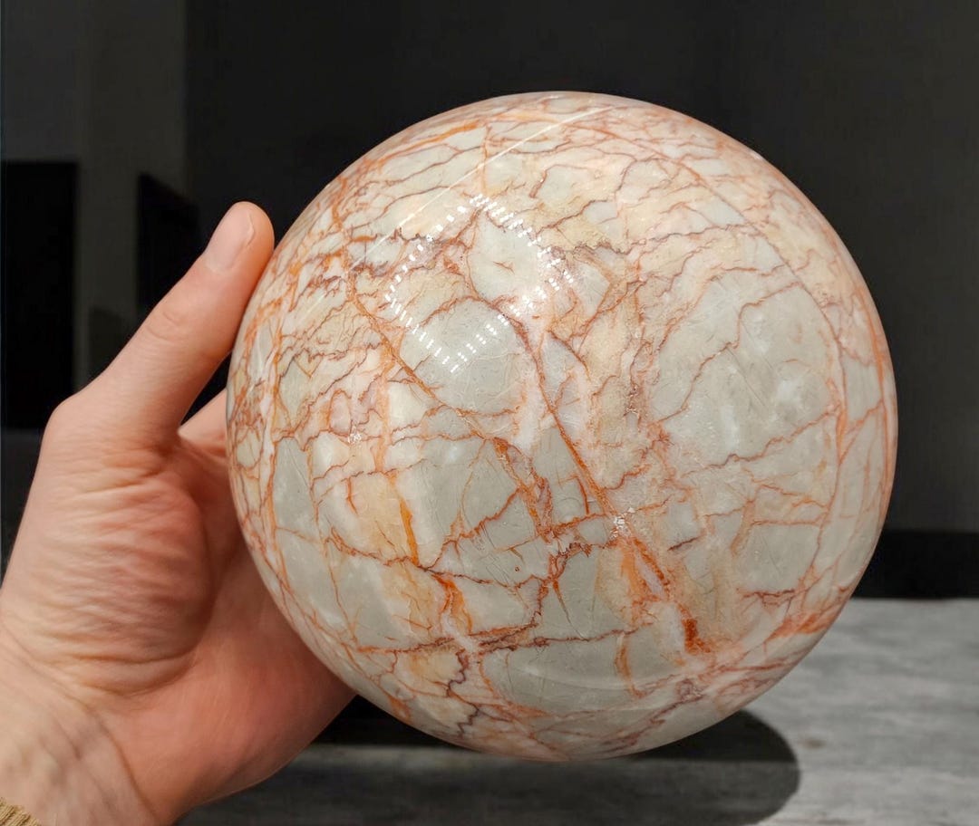 XL Red Vein Jasper Sphere Red Vein Jasper Ball Large Red Crystal Sphere ...
