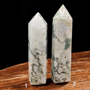 Large Moss Agate Tower Large druzy tower Large Green Crystal Tower Large Druzy Point Green Crystal Point Large Moss Agate Point 16cm-17cm